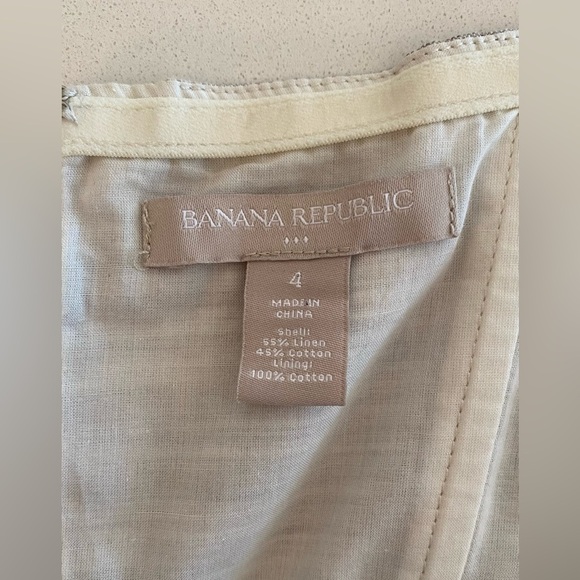 Banana Republic Linen Blend Strapless Dress with Pockets Taupe Size 4 - Picture 8 of 11